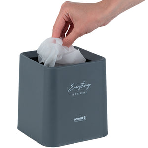 Desktop waste bin Axent 2132-03-A, squared, grey