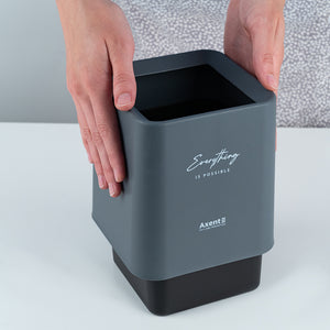 Desktop waste bin Axent 2132-03-A, squared, grey