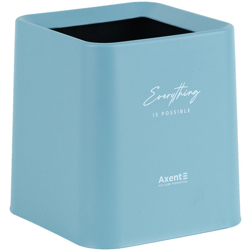 Desktop waste bin Axent 2132-07-A, squared, light blue