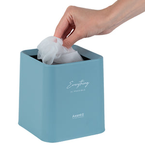 Desktop waste bin Axent 2132-07-A, squared, light blue