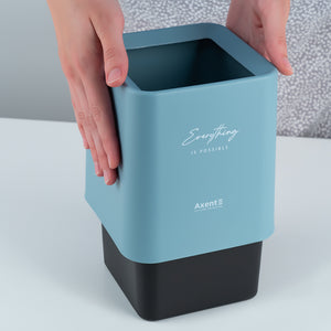 Desktop waste bin Axent 2132-07-A, squared, light blue