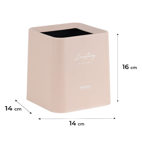 Desktop waste bin Axent 2132-42-A, squared, peach