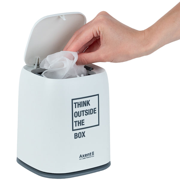 Desktop waste bin Axent 2133-21-A, rectangular, white