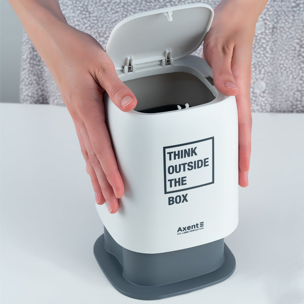 Desktop waste bin Axent 2133-21-A, rectangular, white