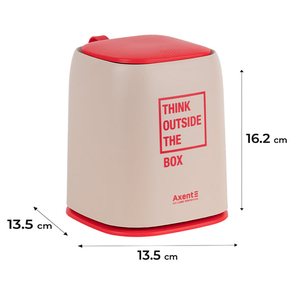 Desktop waste bin Axent 2133-42-A, rectangular, peach