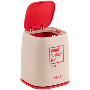 Desktop waste bin Axent 2133-42-A, rectangular, peach