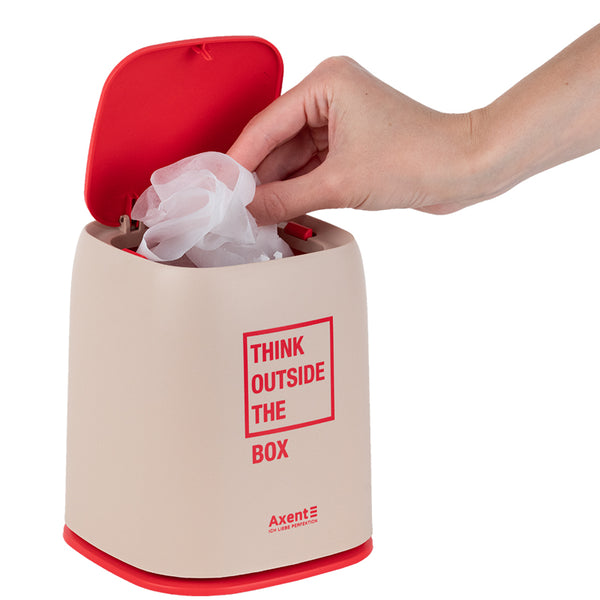 Desktop waste bin Axent 2133-42-A, rectangular, peach