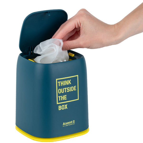 Desktop waste bin Axent 2133-47-A, rectangular, blue indigo