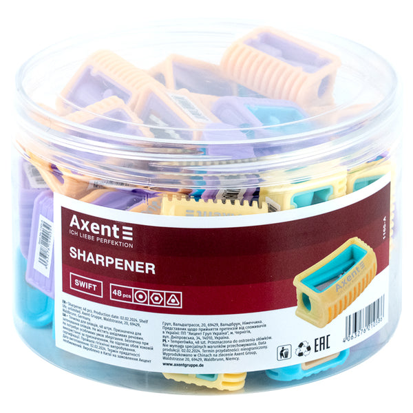 Pencil sharpener Axent Swift 1165-A, assorted colors