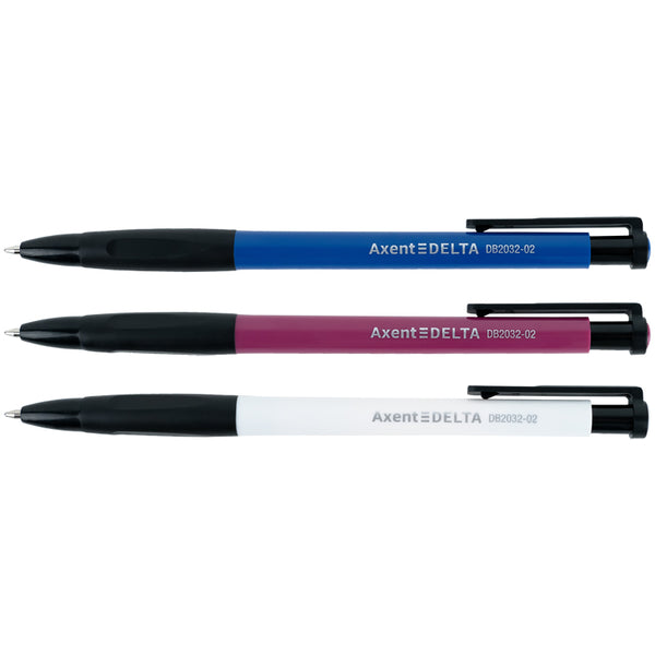 Ballpoint pen retractable Axent Delta DB2032-02, 0.7 mm, blue