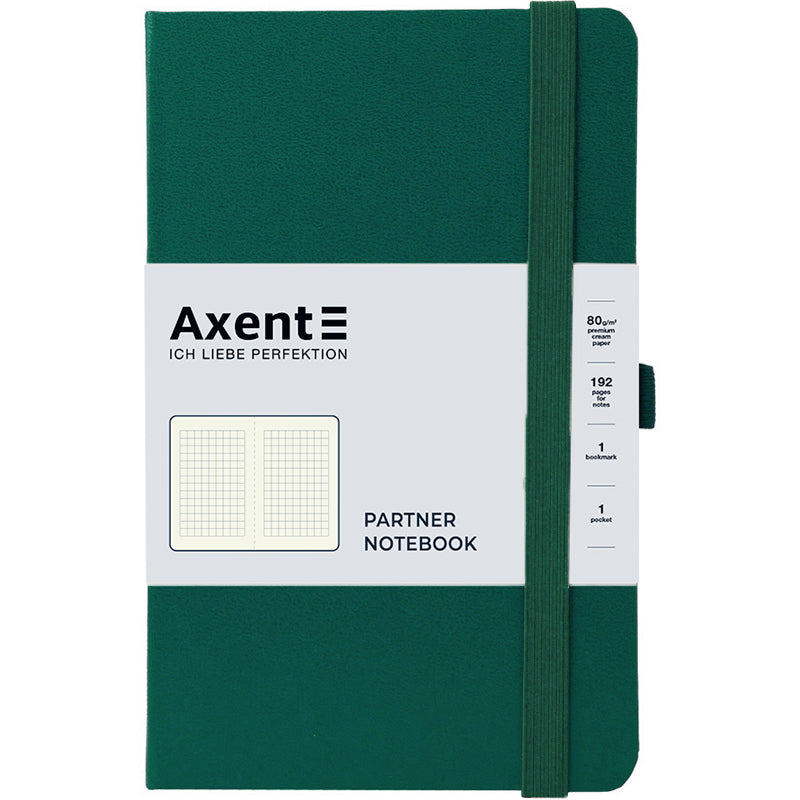 Notebook Axent Partner 8201-61-A, 125x195 mm, 96 sheets, squared, forest