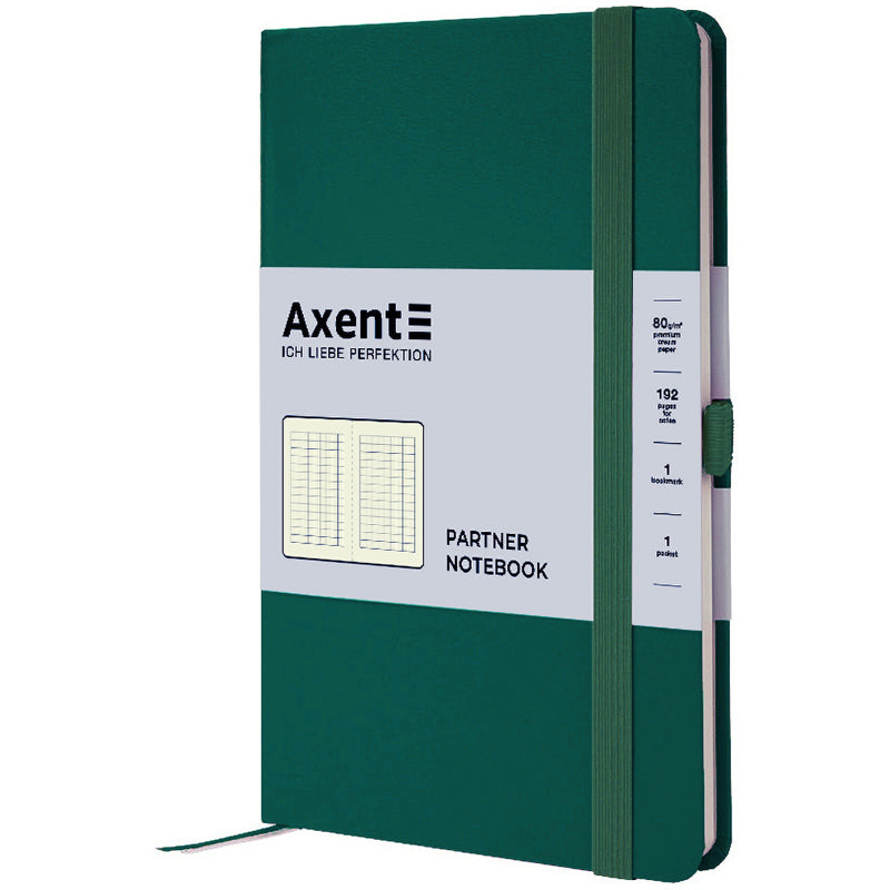 Notebook Axent Partner 8201-61-A, 125x195 mm, 96 sheets, squared, forest