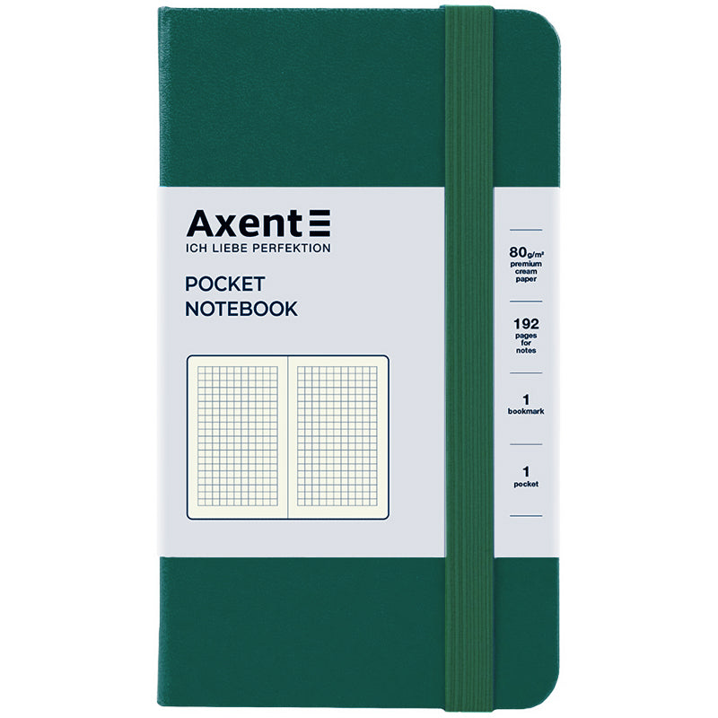 Notebook Axent Partner 8301-61-A, 95x140 mm, 96 sheets, squared, forest