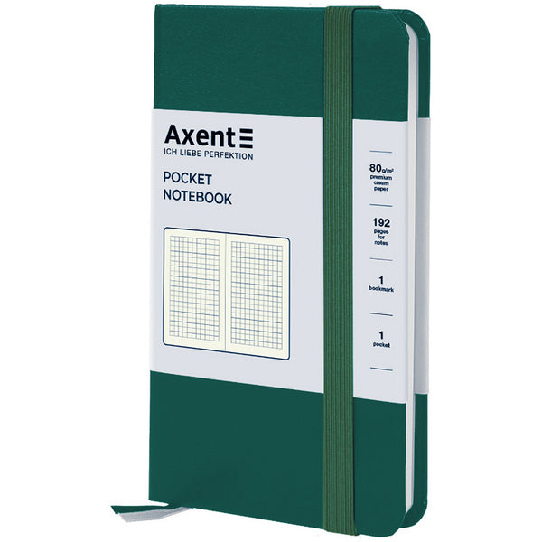 Notebook Axent Partner 8301-61-A, 95x140 mm, 96 sheets, squared, forest