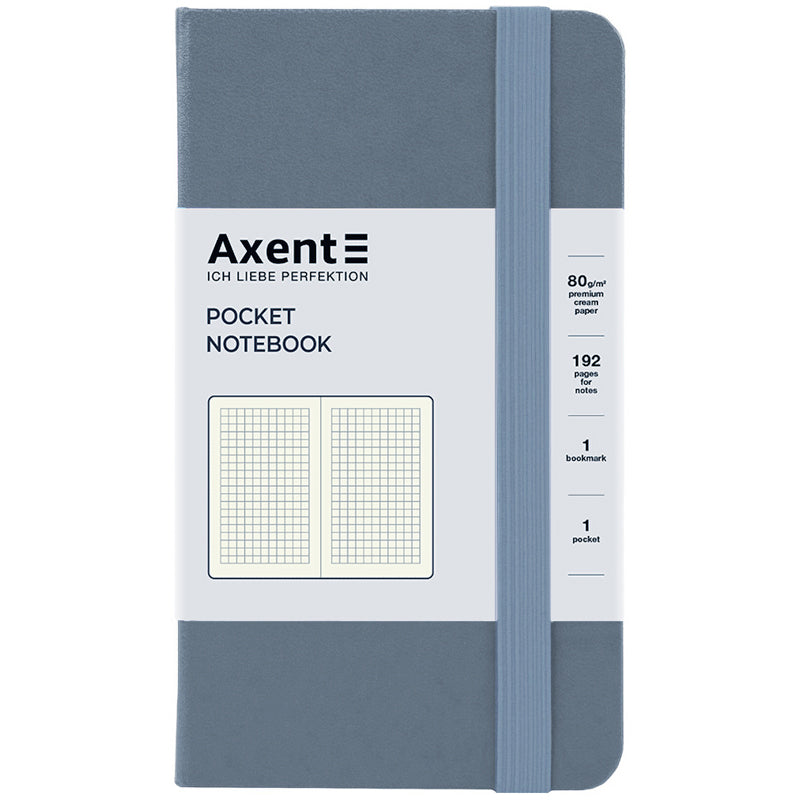 Notebook Axent Partner 8301-62-A, 95x140 mm, 96 sheets, squared, grey