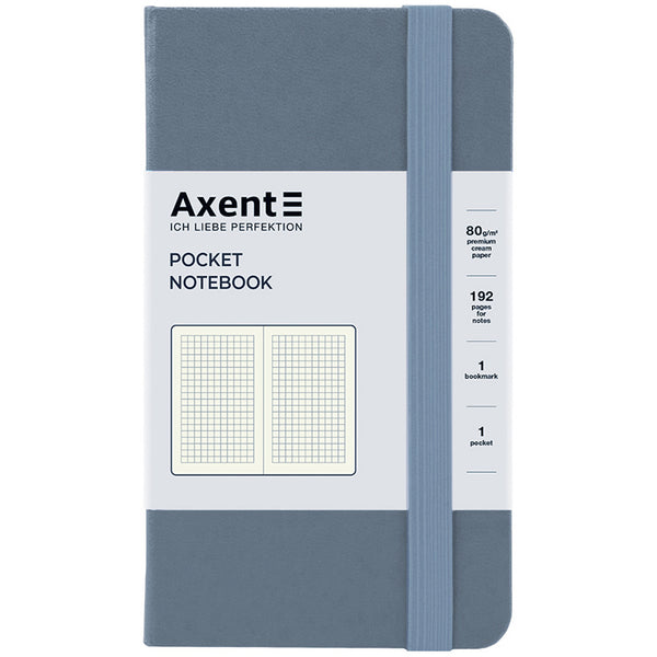 Notebook Axent Partner 8301-62-A, 95x140 mm, 96 sheets, squared, grey