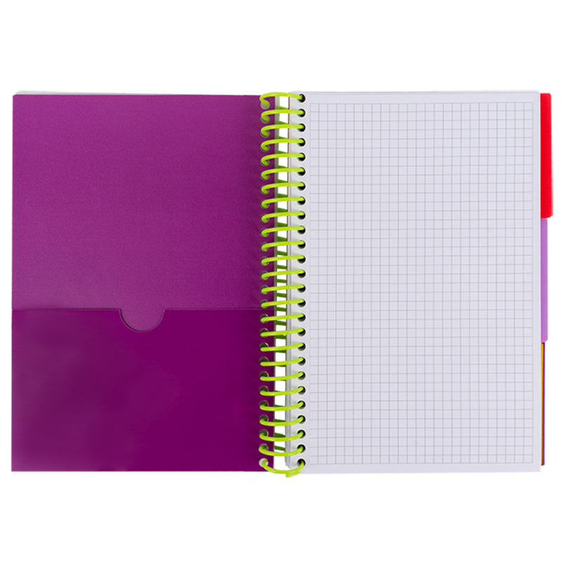 Notebook with dividers Axent 8405-09-A, А5, 120 sheets, squared, purple