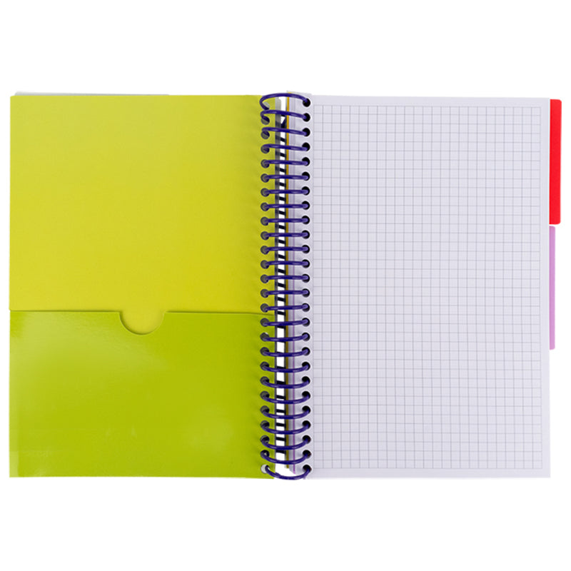 Notebook with dividers Axent 8405-11-A, А5, 120 sheets, squared, light green