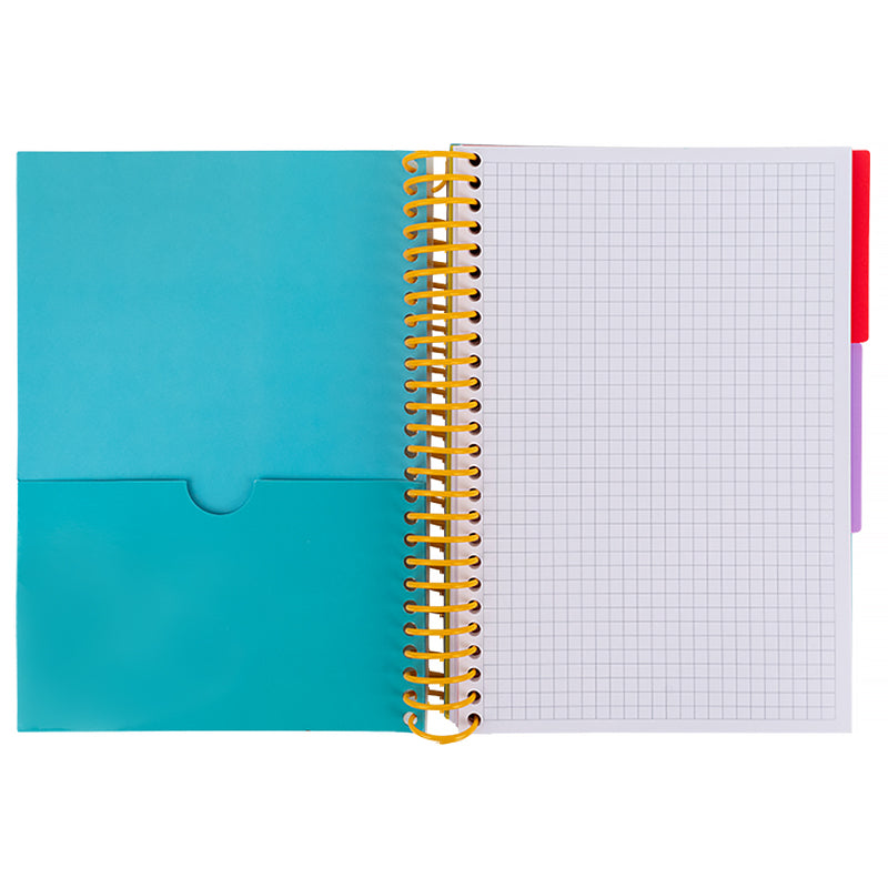 Notebook with dividers Axent 8405-12-A, А5, 120 sheets, squared,  turquoise