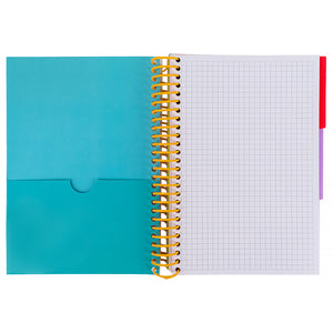Notebook with dividers Axent 8405-12-A, А5, 120 sheets, squared,  turquoise