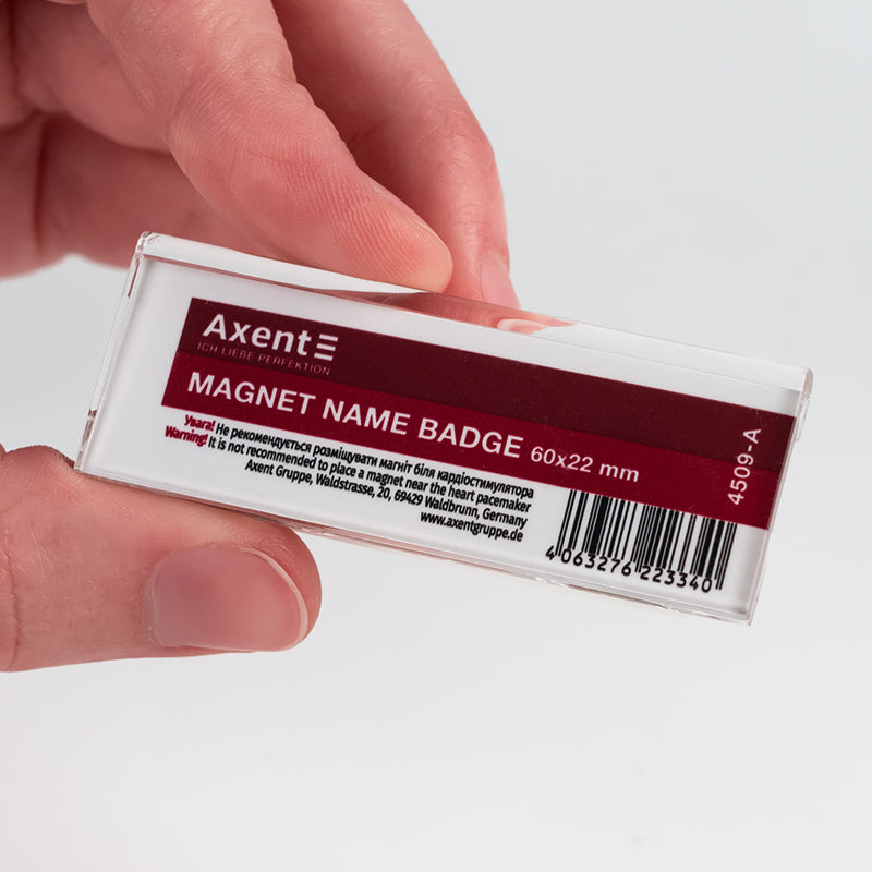 Acrylic magnetic badge Axent 4509-A, 60х25 mm