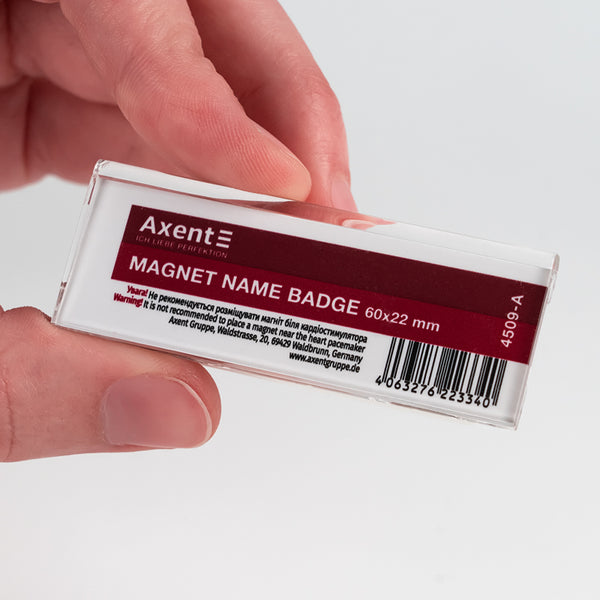 Acrylic magnetic badge Axent 4509-A, 60х25 mm
