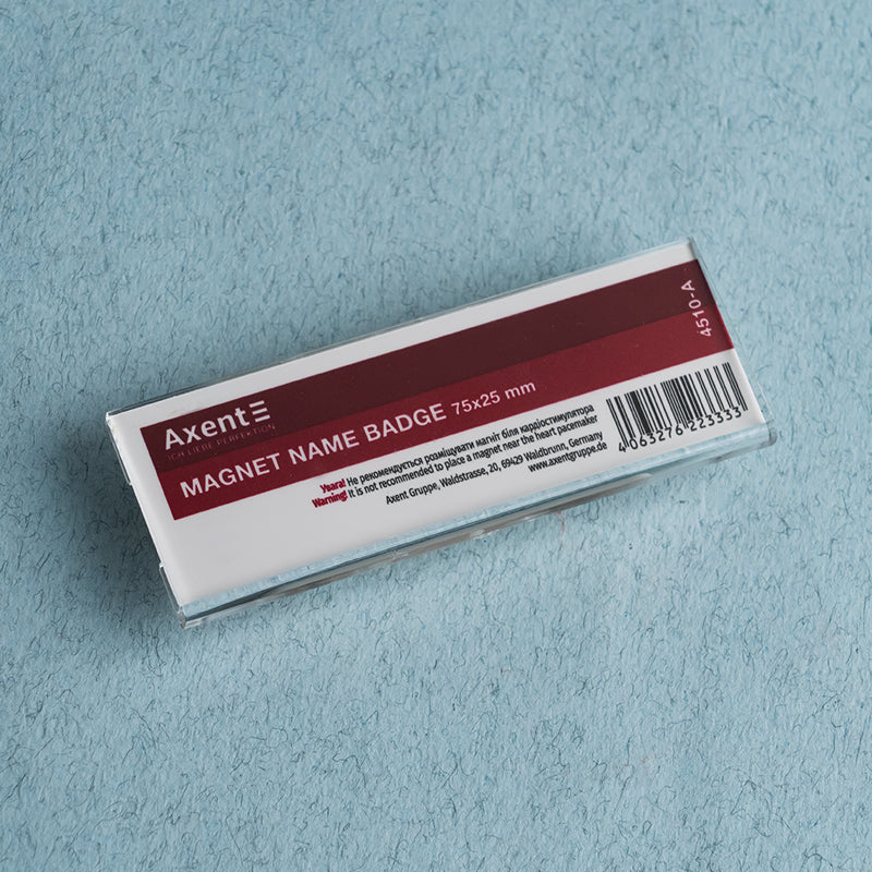 Acrylic magnetic badge Axent 4510-A, 75х25 mm