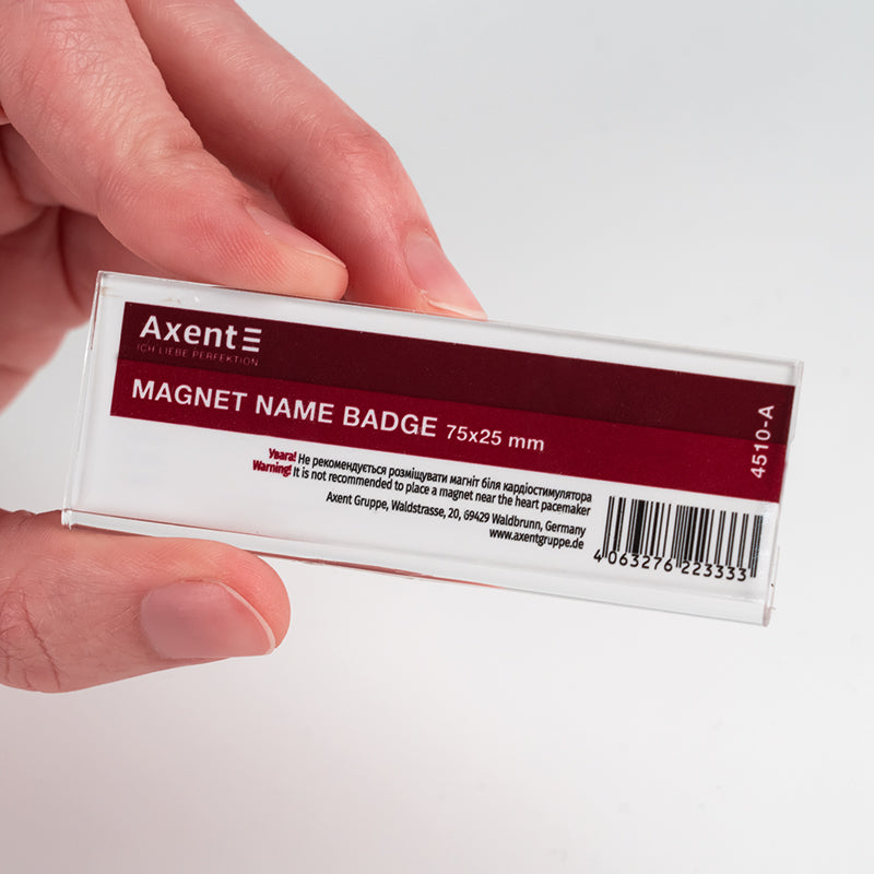 Acrylic magnetic badge Axent 4510-A, 75х25 mm
