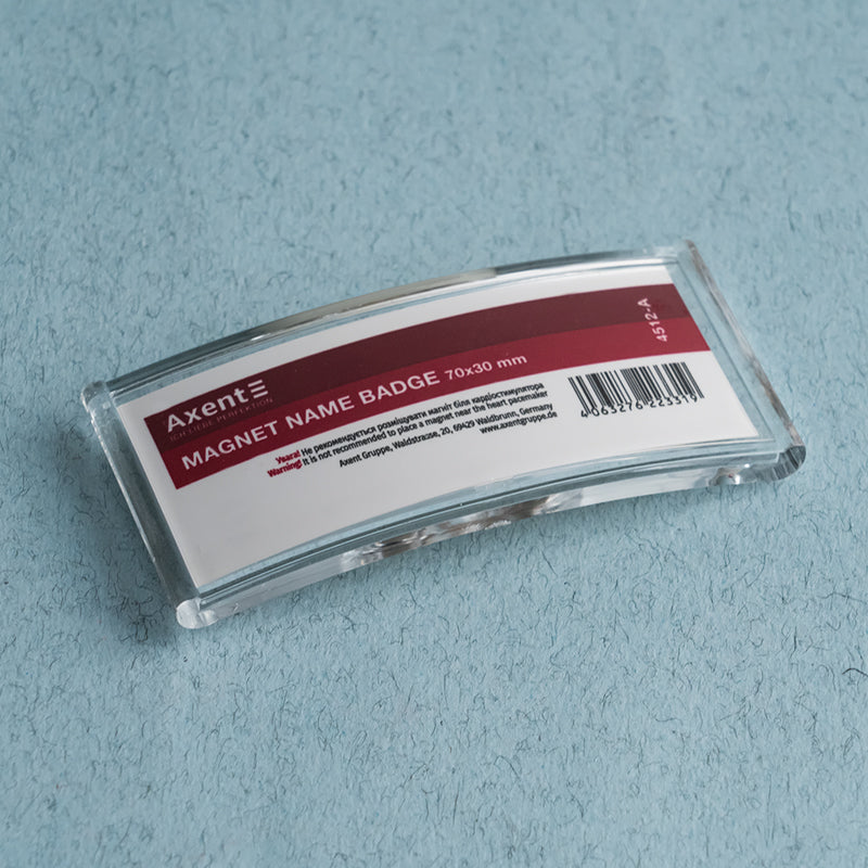 Acrylic magnetic badge Axent 4512-A, 76х34 mm
