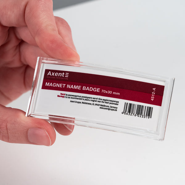 Acrylic magnetic badge Axent 4512-A, 76х34 mm