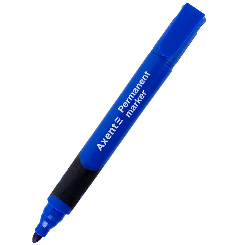 Marker Axent Permanent Comfort Grip 2542-02-A, 2 mm, round, blue
