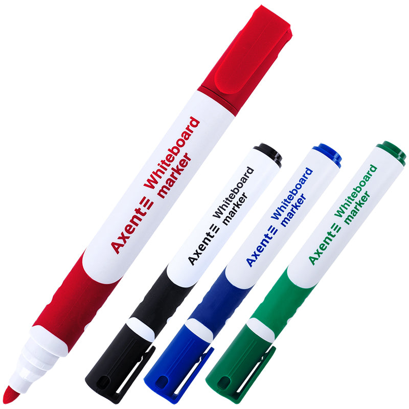 Marker Axent Whiteboard Comfort Grip 2552-40-A, 2 mm, round, 4 colors in set