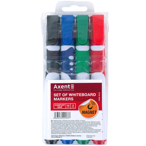 Marker Axent Whiteboard Comfort Grip 2552-40-A, 2 mm, okrągły, 4 kolory w zestawie
