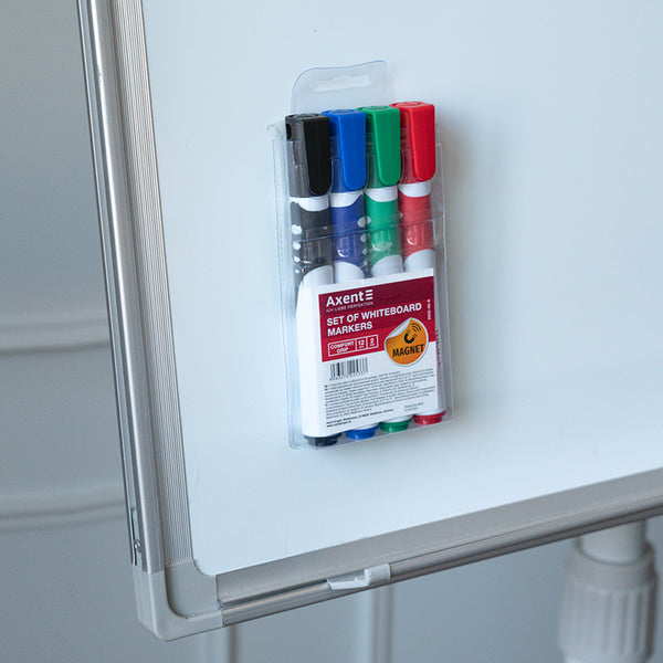 Marker Axent Whiteboard Comfort Grip 2552-40-A, 2 mm, okrągły, 4 kolory w zestawie