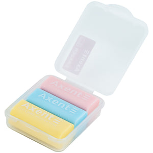 Set of erasers in a plastic box Axent Pastelini 1198-A, 3 pcs, assorted colors