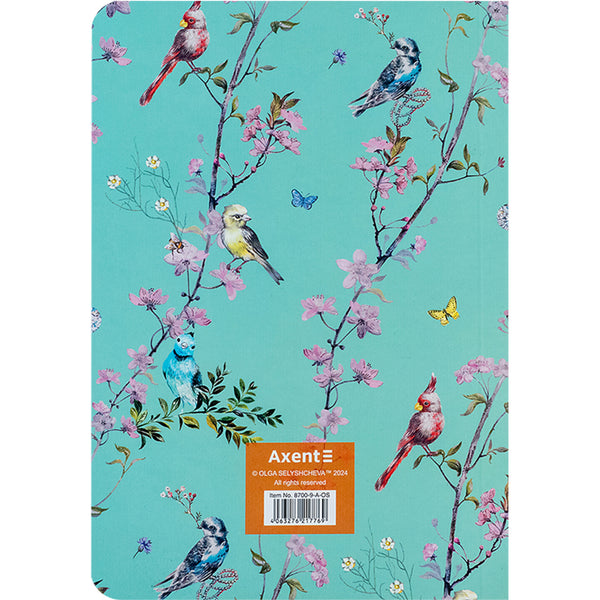 Notebook Axent Olga Selyshcheva, Spring 8700-9-A-OS, A5, 80 sheets, squared