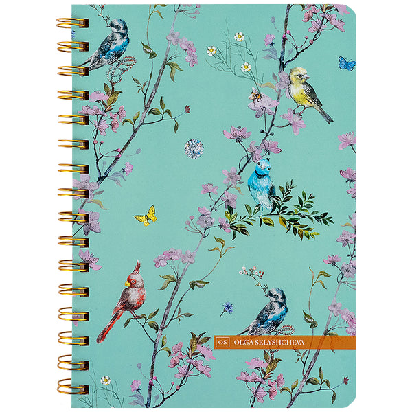 Spiral notebook Axent Olga Selyshcheva, Spring 8470-1-A-OS, А5, 80 sheets, squared, hard cover