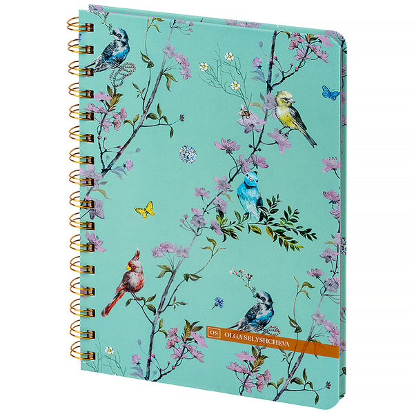Spiral notebook Axent Olga Selyshcheva, Spring 8470-1-A-OS, А5, 80 sheets, squared, hard cover