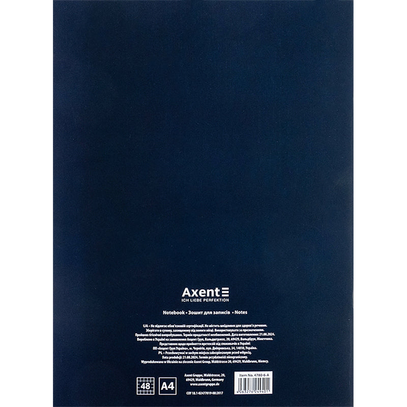 Notebook for notes Axent 4780-6-A, А4, 48 sheets, squared, blue