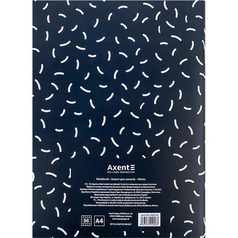 Notebook for notes Axent 4782-4-A, А4, 96 sheets, squared, black