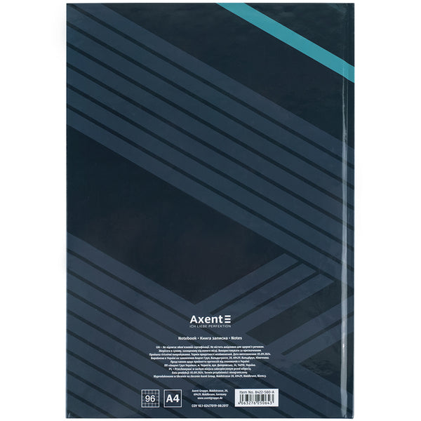 Notebook Axent Lines 8422-580-A, А4, 96 sheets, squared, grey