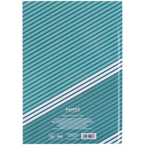 Notebook Axent Lines 8422-582-A, А4, 96 sheets, squared, geen