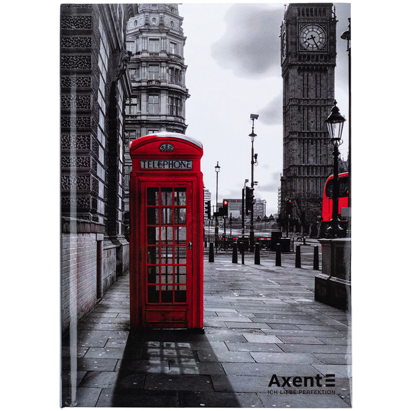 Notebook Axent R&B Telephone 8457-5-A, А5, 96 sheets, squared, hard cover