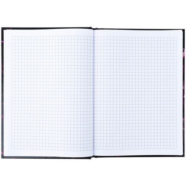 Notebook Axent Purple fleur 8459-2-A, А5, 96 sheets, squared, hard cover