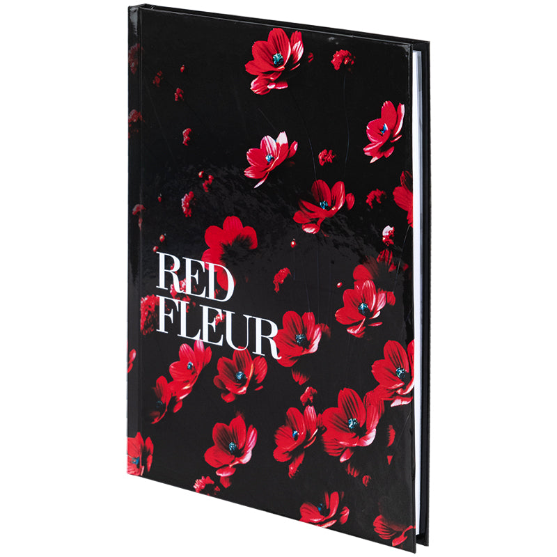 Notebook Axent Red fleur 8459-3-A, А5, 96 sheets, squared, hard cover