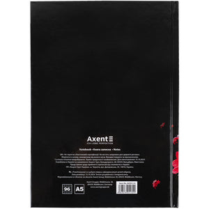 Notebook Axent Red fleur 8459-3-A, А5, 96 sheets, squared, hard cover