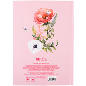 Notebook Axent Love 8459-6-A, А5, 96 sheets, squared, hard cover