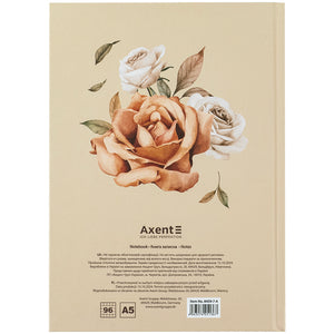 Notebook Axent Beauty 8459-7-A, А5, 96 sheets, squared, hard cover
