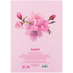 Notebook Axent Bloom 8459-8-A, А5, 96 sheets, squared, hard cover